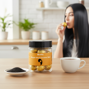 Bolas de Sésamo Negro para el Cuidado del Cabello, Suplemento Dietético Herbal Natural, Marca Privada OEM, Bolas de Sésamo Negro para el Cabello - Product Image 3