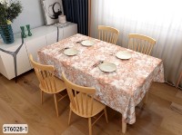 Nappe élégante en polyester imperméable, résistante à l'huile et à la chaleur, facile à nettoyer, motif fleurs de pêcher, pour table à manger
