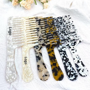 Qianjin đơn giản báo in dài xử lý tùy chỉnh logo rộng răng lược tóc đầy màu sắc và lược chống tĩnh điện - Product Image 1