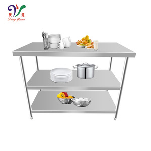 Table de travail de préparation de <span class=keywords><strong>cuisine</strong></span> commerciale <span class=keywords><strong>professionnelle</strong></span> personnalisée oem table de travail rectangulaire en acier inoxydable 304 avec <span class=keywords><strong>étagère</strong></span> finie - Product Image 3