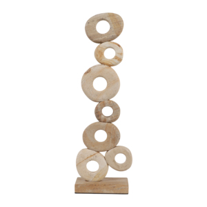 Palimanan Stone <b>Stacked</b> Ring Sculpture Ornament For Home Bathroom Room Decorative Accent Office <b>Shelf</b> Display - Product Image 1