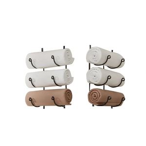 Porte-serviettes mural multifonctionnel en fer forgé pour salle de bain, design multicouche populaire pour cuisine, en métal, idéal pour le commerce transfrontalier - Product Image 2