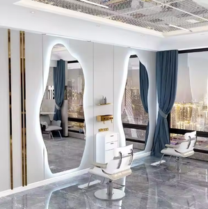 Barber shop <b>mirror</b> hair salon <b>mirror</b> counter perming and coloring <b>mirror</b> hair cutting salon floor-standing full-body <b>mirror</b> - Product Image 1