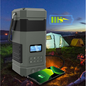 Lampe de camping LED 5000K lumière du jour, solaire, à manivelle, avec port USB, étanche IP65, éclairage extérieur - Product Image 1