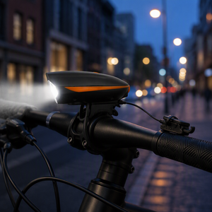 Bocina y Luz de Seguridad 7588 Recargable por USB, Luz Delantera LED con Botón Remoto para Manillar, Bocina y Luz para Bicicleta de Montaña, Carretera y Ciudad - Product Image 4
