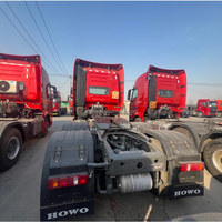 Camion tracteur d'occasion Sinotruk Howo T7H 6x4 540HP, couleur rouge, pour le transport de conteneurs et de marchandises lourdes
