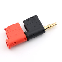 Connecteur de borne sans soudure à prise banane 4 mm plaqué or en plastique rouge et cuivre, directement de l'usine