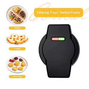 Machine à petit-déjeuner multifonction 3-en-1 : mini-machine à pain, gaufrier et appareil à crêpes détachable pour un nettoyage facile - Product Image 6