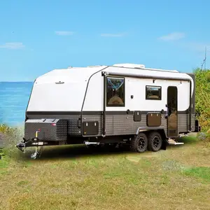 Ecocampor22フィートオフロードRVキャラバンキャンピングカートレーラートラベルトレーラー、製造用の大きなベッドまたは二段ベッド付き