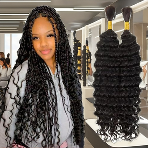 Cabello Indio Barato de 20 Pulgadas, Cabello Remy Vietnamita a Granel, Trama Única, Cabello Ondulado Profundo para Tejer y Trenzar, Cabello Humano de 50g Sin Procesar - Product Image 2