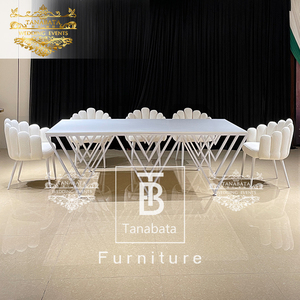 Silla de comedor de boda de terciopelo con diseño en forma de dedo con patas de <span class=keywords><strong>metal</strong></span> blanco - Product Image 3