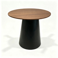 Table de réunion compacte moderne, piédestal en fer noir mat, bureau multifonctionnel, table de négociation pour le lieu de travail et les entreprises
