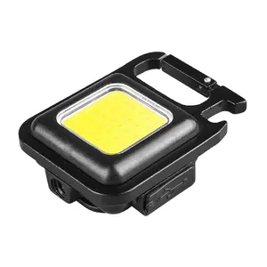 Mini lanterna portátil de acampamento, chaveiro recarregável de led com 4 modos de luz brilhante, recarregável, usb, trabalho, pequena lanterna, bolso