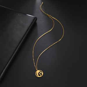 Bébé étreignant maman colliers pour femmes en acier inoxydable pendentif cou chaîne mode bijoux à la mode anniversaire fête des mères cadeau - Product Image 3