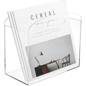 Porte-revues en acrylique transparent, support <span class=keywords><strong>pour</strong></span> journaux et magazines, organisateur avec poignées <span class=keywords><strong>pour</strong></span> bureau, chambre à coucher, maison - Product Image 1