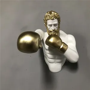 Escultura Moderna 3D <span class=keywords><strong>de</strong></span> Boxeador en Color Dorado para Decoración <span class=keywords><strong>de</strong></span> Pared Interior del Hogar - Product Image 3