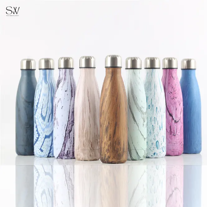 304 Unembroidered Steel Travel Double Wall Vacuum insulated Water Bottle Anti-leak Cola Shape Thermos Water Bottle