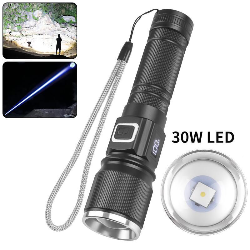 1358 - Lampe de poche à affichage numérique (piles non incluses)