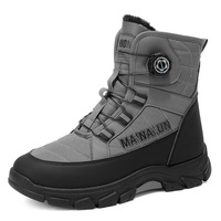 Chaussures en coton à tige haute, bottes d'hiver chaudes doublées de polaire, baskets de sport décontractées, bottes à semelle antidérapante pour homme