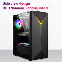 Boîtier d'ordinateur de jeu SNOWMAN CS059, boîtier de PC de taille moyenne, ATX MATX Mini ITX, verre trempé personnalisé, noir, boîtier de PC de bureau