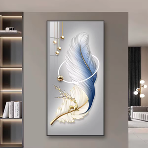 <span class=keywords><strong>Quadro</strong></span> <span class=keywords><strong>Moderno</strong></span> da Parete Decorativo in Cristallo e Porcellana con LED, Dipinti Paesaggistici Appesi, Stile Minimalista di Lusso per <span class=keywords><strong>Soggiorno</strong></span> - Product Image 2
