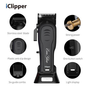IClipper-Y3901 Alat Cukur Rambut Elektrik Profesional Tanpa Kabel Layar LCD Pisau Keramik Emas Perak untuk Memotong Rambut Barber - Product Image 2