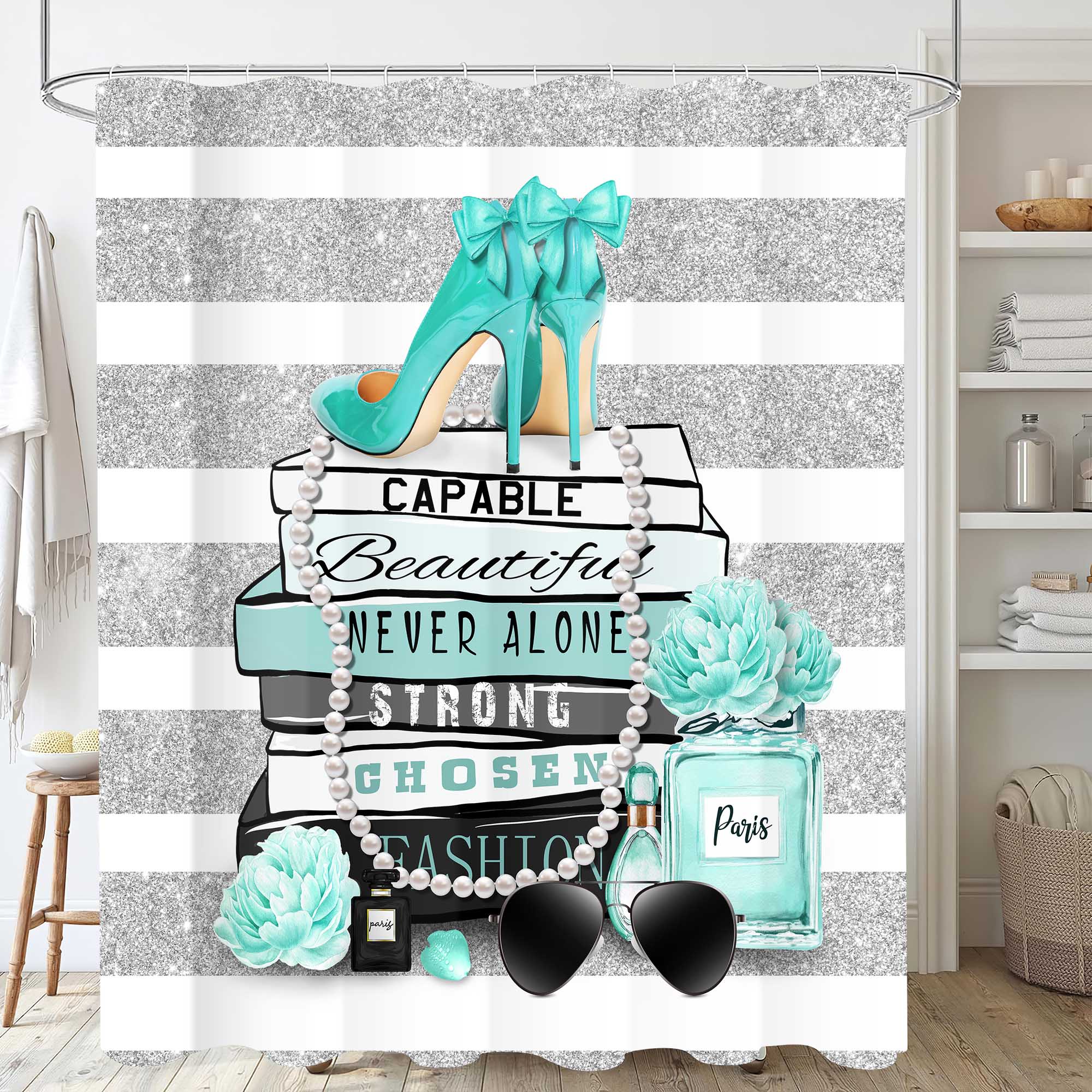 JY170 (24) Turquoise Stripes & High Heels