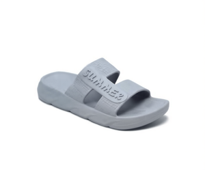 Sandali Eva a Doppia Cinghia Comodi 29 Flat Estivi Grigio - Product Image 1