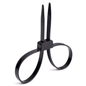 Menottes en plastique noir avec attaches pour adultes, sangle de bondage, origine Yiwu - Product Image 1