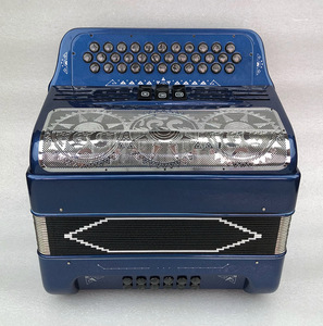 Accordéon diatonique professionnel 34 touches 12 basses pour musiciens, peinture artistique, 31 boutons, en bois, qualité vocale exceptionnelle - Product Image 5