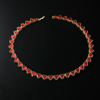 2025 luxe mode bijoux colliers en gros nouveau crâne rouge à la mode entièrement clouté collier pour les fans de Hip Hop
