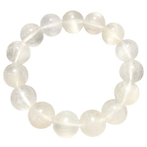 Pulsera de Cristal Natural, Cristal de Roca, Opalo Shunfa con Rutilo, para Hombre y Mujer, Blanca, Imagen Real - Product Image 1