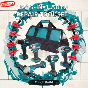 Nuovo Set <span class=keywords><strong>Professionale</strong></span> di Utensili Elettrici Cordless <span class=keywords><strong>18V</strong></span> 5-in-1: Chiave, Smerigliatrice Angolare, Trapano, <span class=keywords><strong>Avvitatore</strong></span> per Riparazioni Auto, Supporto OEM - Product Image 3