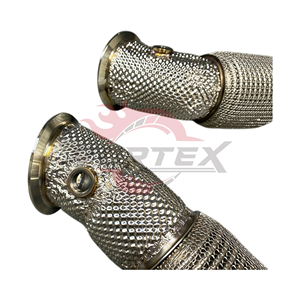 Vortex - Tuyau d'échappement flexible en acier inoxydable de haute qualité, poli miroir 1,5 mm, protection thermique pour Ferrari F8 Spider Tributo - Product Image 4