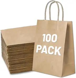 2024 Vente chaude Shopping Craft sac à provisions en papier kraft sac d'emballage en papier kraft