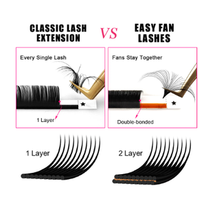 Venta caliente Belleza 0,03/0,05/0,07 C D Curl Easy Fanning Lashes Volumen Mega Extensión de pestañas Auto Blooming Pestañas hechas a mano - Product Image 5