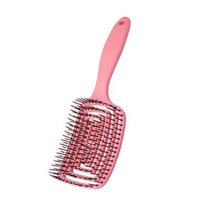 Venta al por mayor de fábrica de nailon masaje ecológico rizado antiestático paleta Flexible desenredante cepillo de pelo - Product Image 5