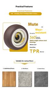 1,5 Zoll Silent Double Row TPR Flach rollen 50mm Richtungs 50mm Tragfähigkeit Starre Bauch muskel rollen hergestellt - Product Image 5