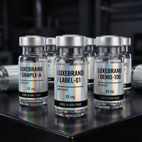 Étiquettes holographiques personnalisées pour flacons - Autocollants écologiques et imperméables pour flacons de 3 ml, 5 ml, 10 ml pour flacons de peptides