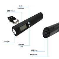 Balance de bagages numérique avec lampe torche intégrée, capacité 50 kg/10 g, balance électronique pour valise, sac de voyage, bagages