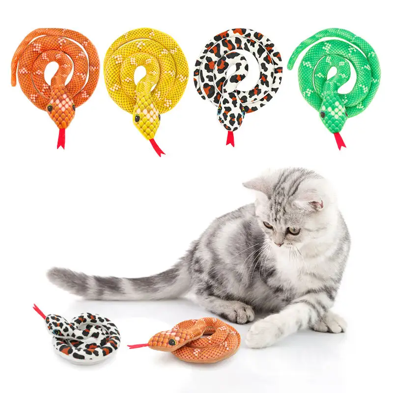 Cartoon Snake Model Cat Toys Soft Plush Toys With Catnip And Mint Paper Durable Clean Teeth Pet Toys