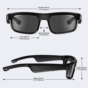 Lunettes de soleil intelligentes M8Pro à conduction osseuse, monture <span class=keywords><strong>PC</strong></span>, anti-lumière bleue, avec appels sans fil, musique et lunettes <span class=keywords><strong>VR</strong></span> - Product Image 5