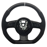 Volant de direction en microsuède blanc avec bande supérieure en fibre de carbone pour Audi TT, qualité assurée