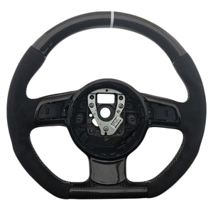 Volante de Fibra de Carbono y Alcántara con Franja Blanca Superior para Audi TT, Garantía de Calidad - Product Image 1