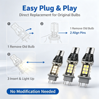 Ampoule LED de recul T15-3030-24SMD à 5 faces, blanc 6000K, sans erreur Canbus, T15 921 W16W, pour feux de recul et de stationnement auto