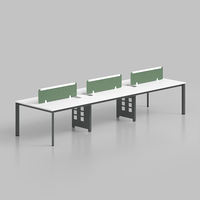 Poste de travail modulable moderne ouvert pour 1 personne Mobilier de bureau design avec pied en métal pour le travail Espace de bureau