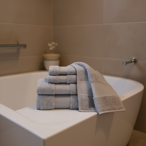 Juego de toallas de baño de algodón, 6 piezas, de secado rápido, tejido de color sólido, para uso en el baño, para adultos - Product Image 2