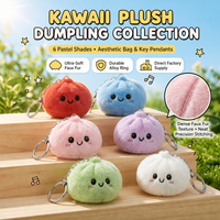Porte-clés en peluche mignon en forme de pain vapeur Bao, pendentif de sac, breloque pour sac à dos, pour enfants et adultes, 6 couleurs