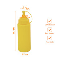 Bouteille souple en plastique de 450 ml avec couvercle scellé, imprimée par transfert thermique, facile à remplir, nettoyable, réutilisable, distributeur de condiments pour la maison et la cuisine
