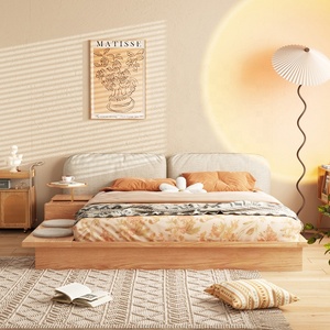 Letto matrimoniale/king/queen <span class=keywords><strong>in</strong></span> <span class=keywords><strong>legno</strong></span> massello e compensato con contenitore a cassettone alto, stile tatami, per camera da letto principale, con spazio nascosto - Product Image 2